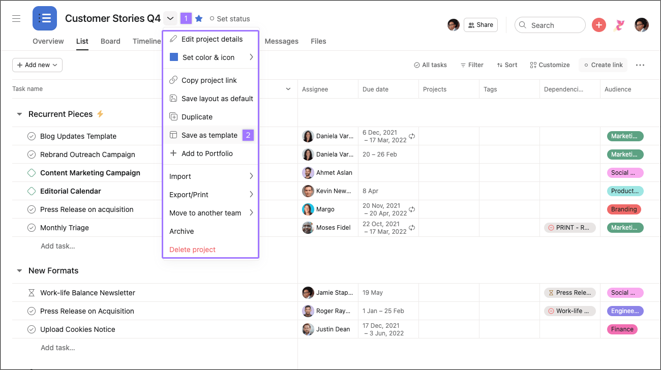 Design & Functionality of Asana