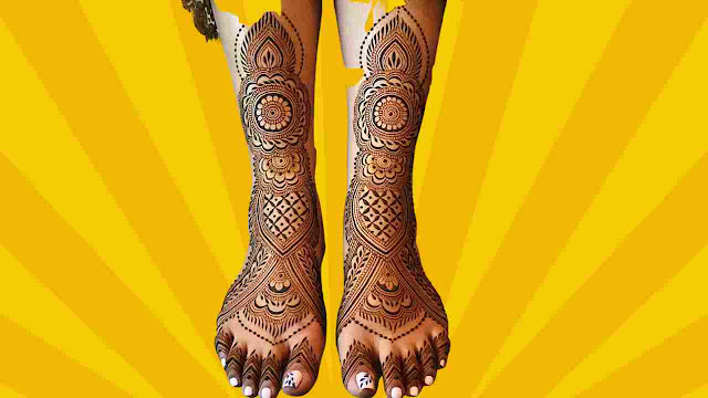 bridal leg mehndi design