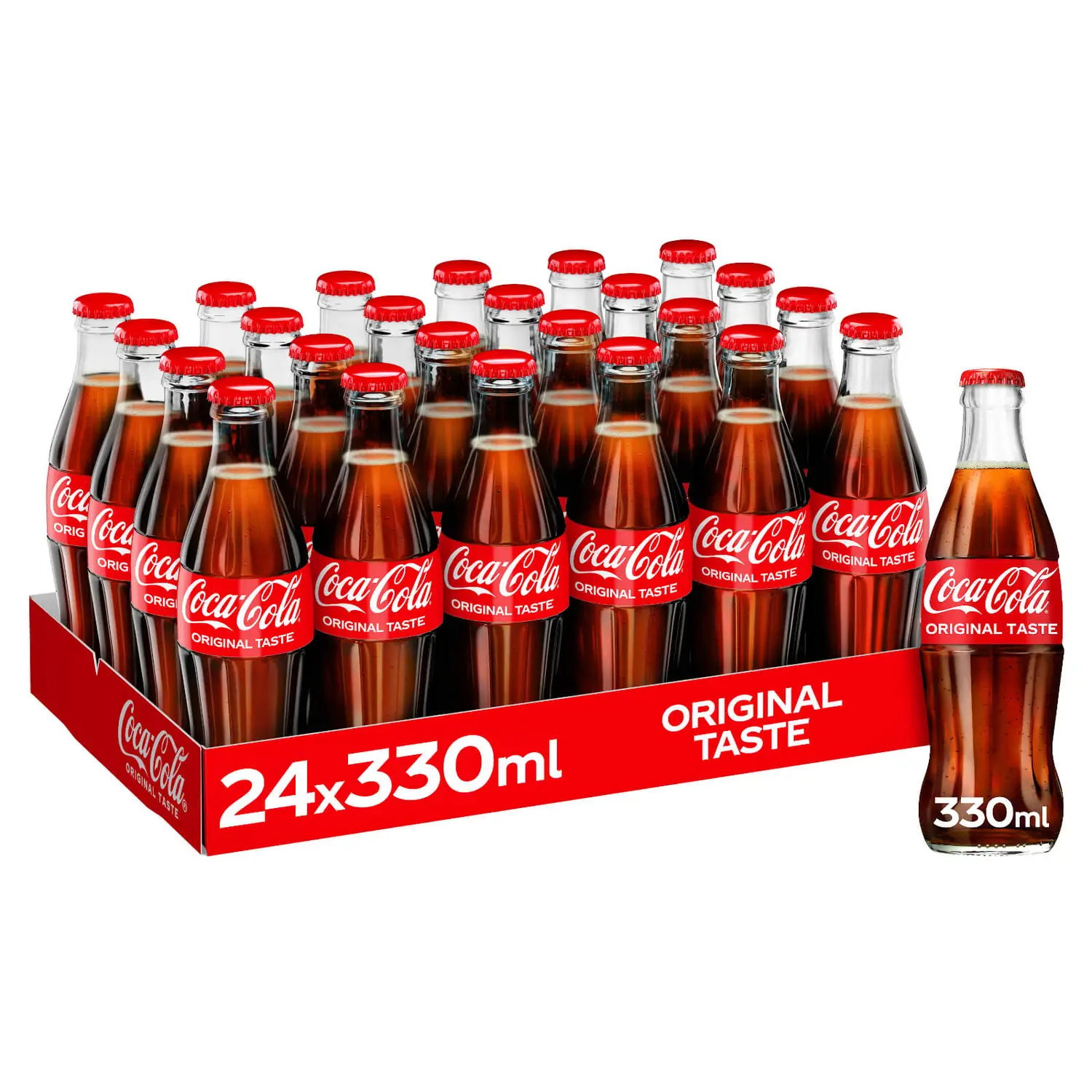 Coca-Cola bottles on display 