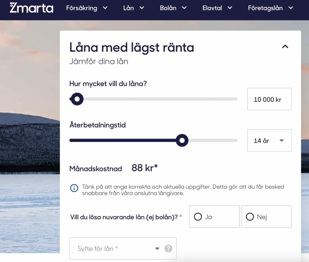 Låna 10 000 kr hos Zmarta