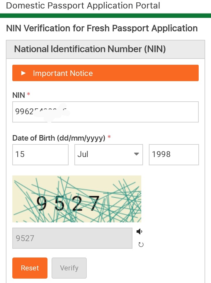  Nigerian passport application NIN verification