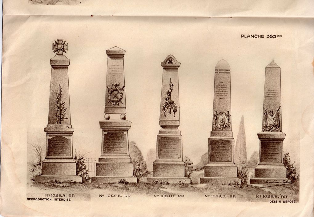 Catalogue publicitaire pour des monuments aux morts édité en 1922.