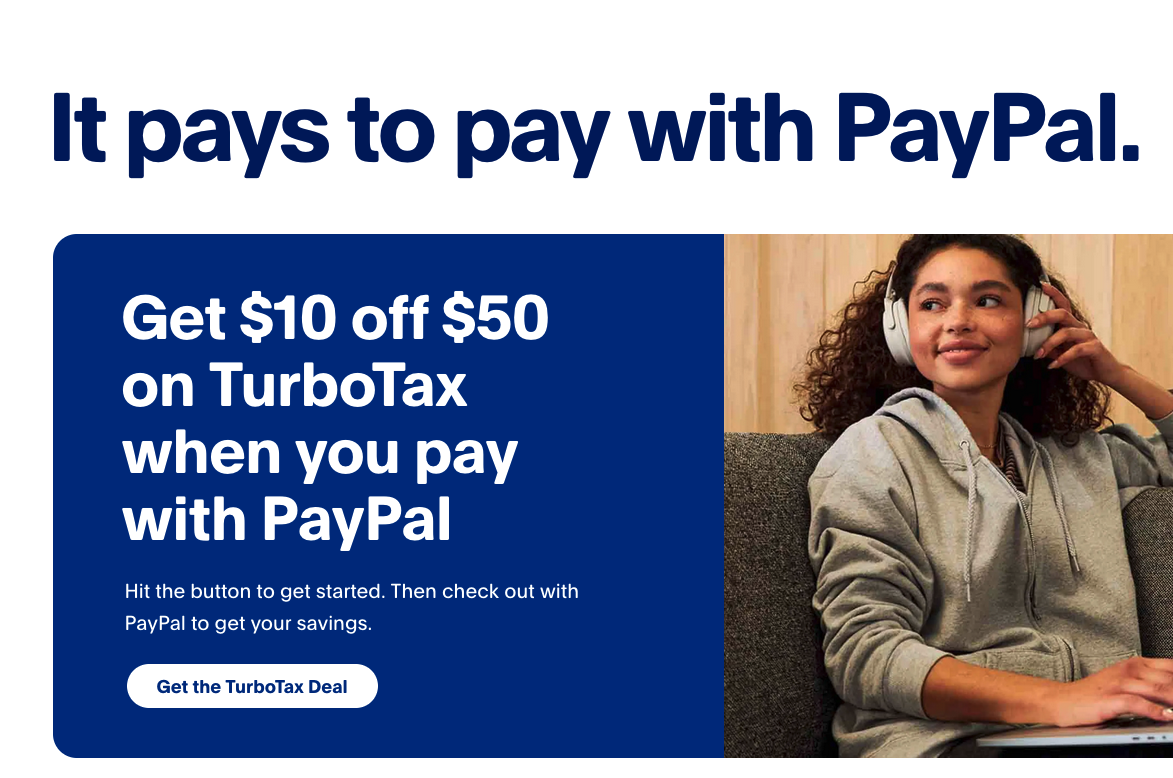 PayPal's homepage