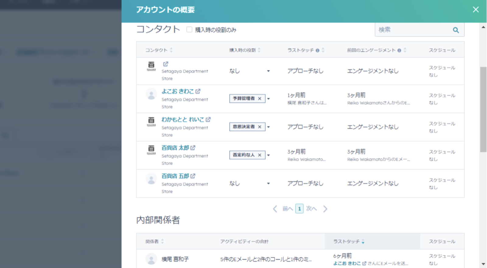 HubSpot ABM機能 マーケティング・営業間での共通情報の参照