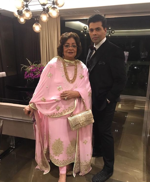 Karan Johar with Mom