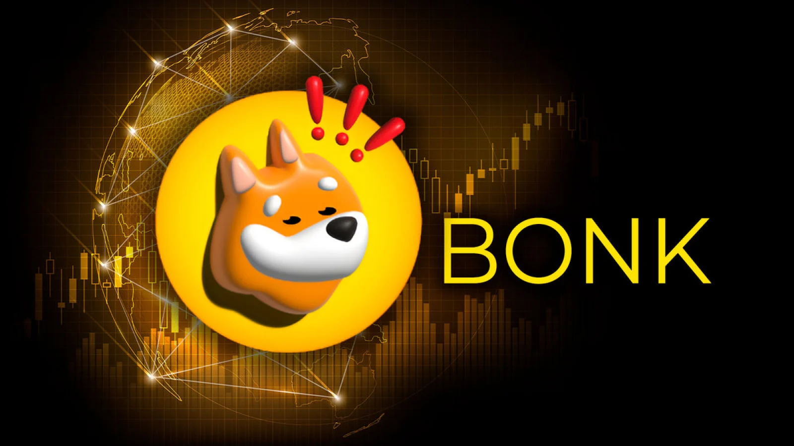Bonk logo in background trading chart