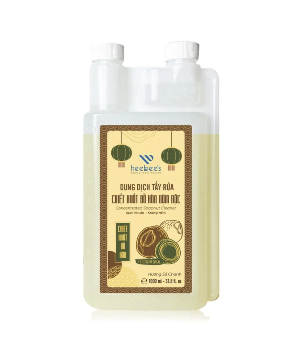 Dung Dịch Tẩy Rửa Chiết Xuất Bồ Hòn Đậm Đặc Heebee's 1000ml – Concentrated Soapnut Cleaner