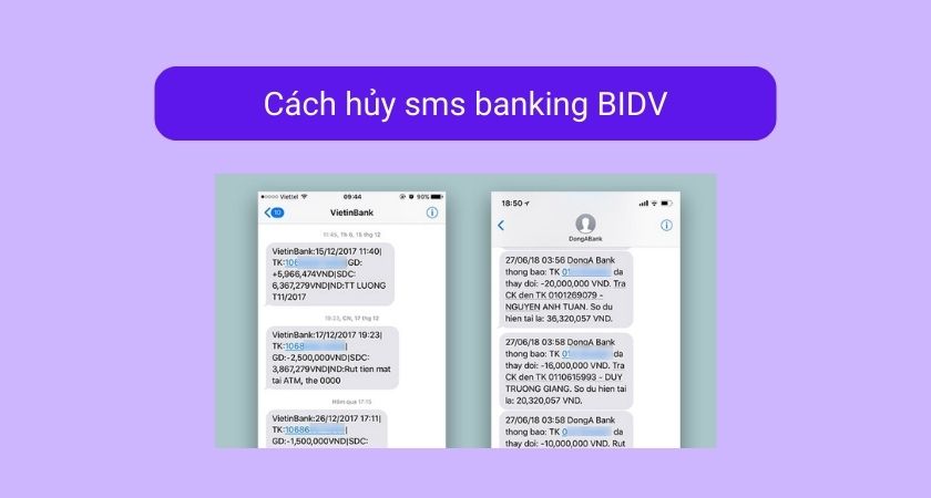 Cách hủy sms banking BIDV