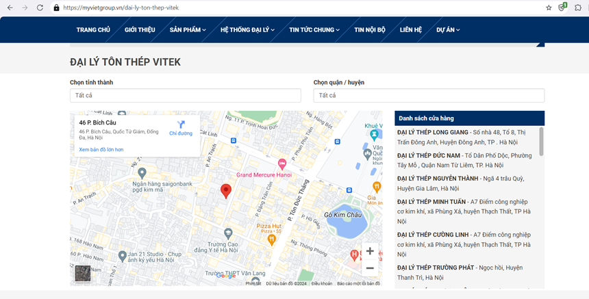 Khi “check” thông tin trên web, khách hàng sẽ xác định được chính xác đại lý chính hãng của thép Vitek