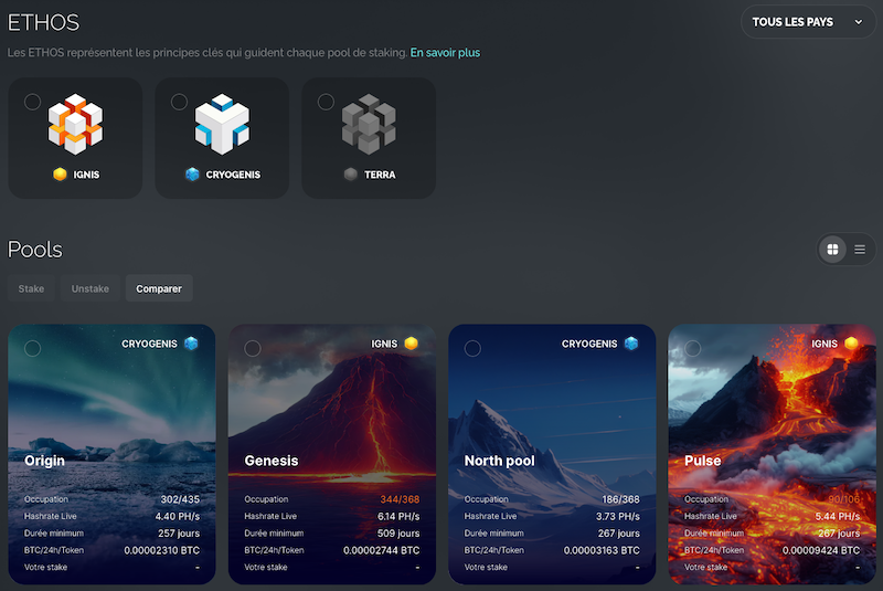 L'interface du site de Startmining a été retravaillé dernierement