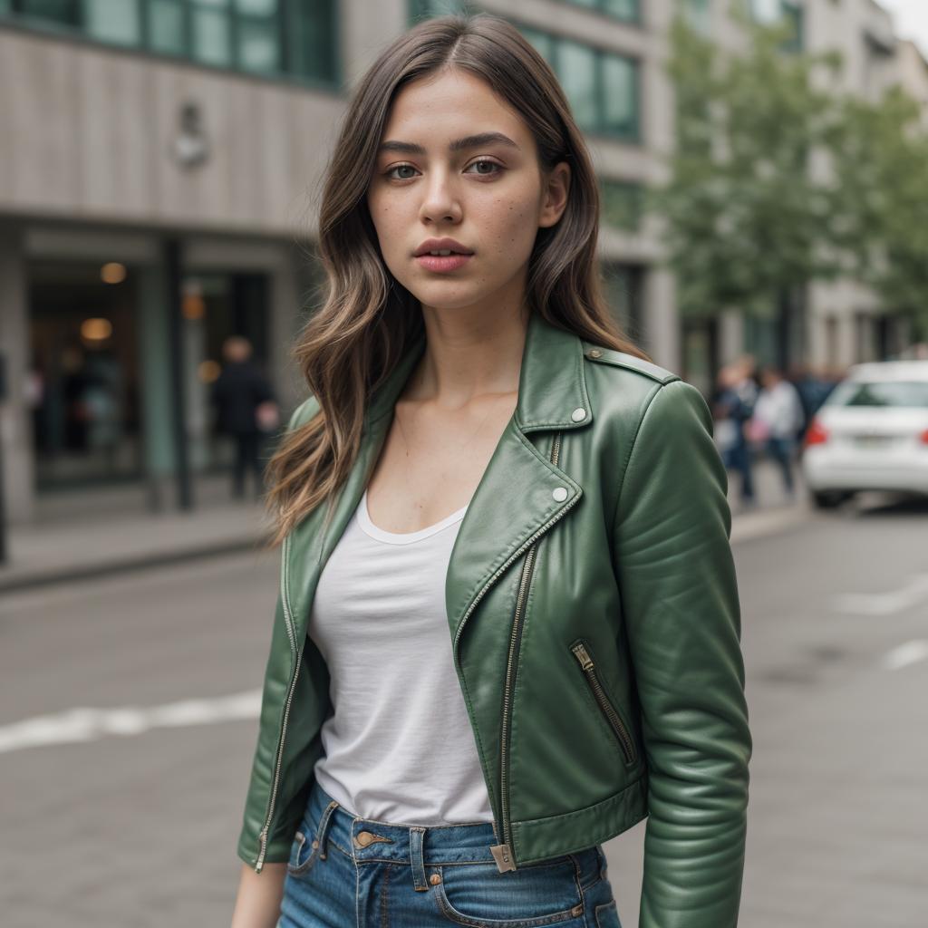 green leather jacket womens