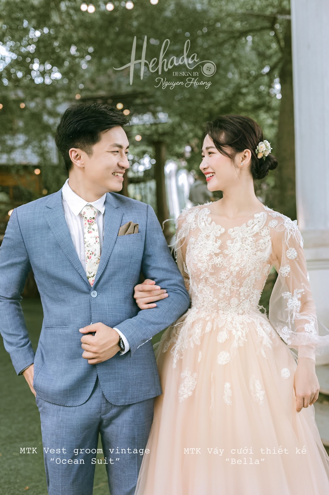 Vest Ocean Suit và váy cưới Bella thiết kế