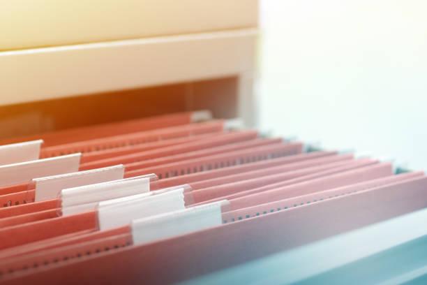 Hanging File Cabinet Close-up of document hanging file cabinet. desktop file sorter stock pictures, royalty-free photos & images