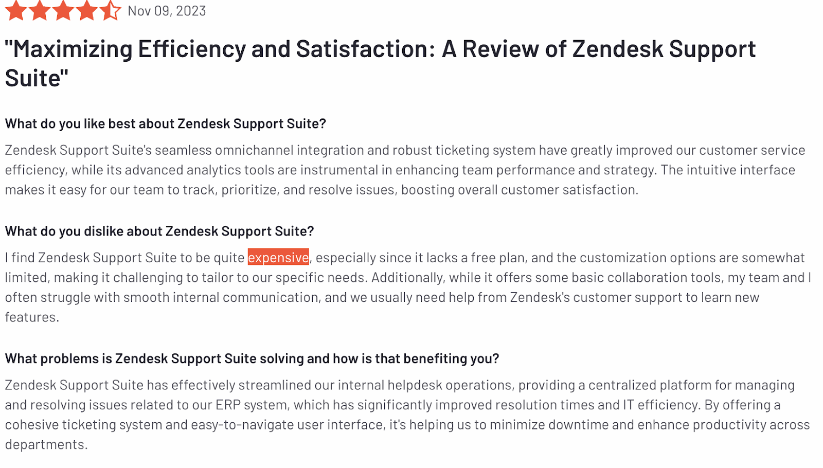 Zendesk's review