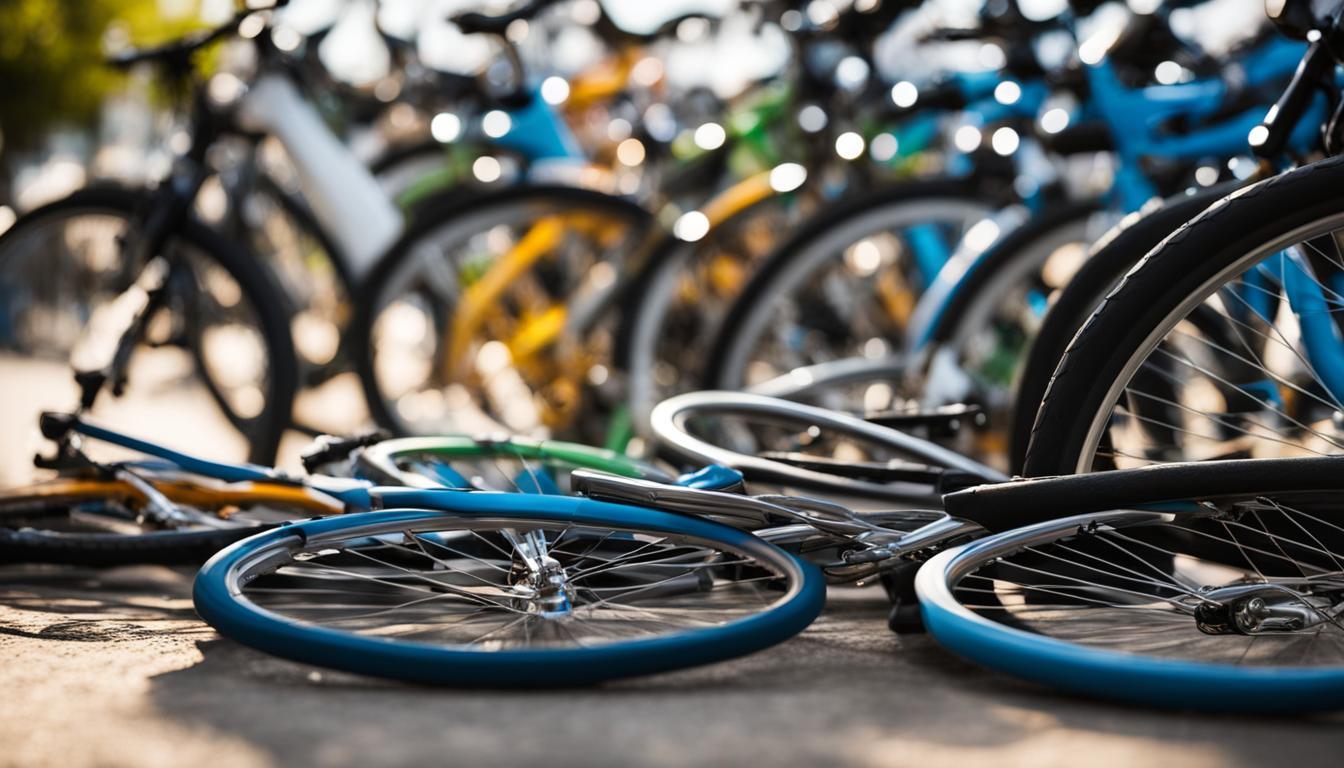 A group of bicycles parked on the groundDescription automatically generated