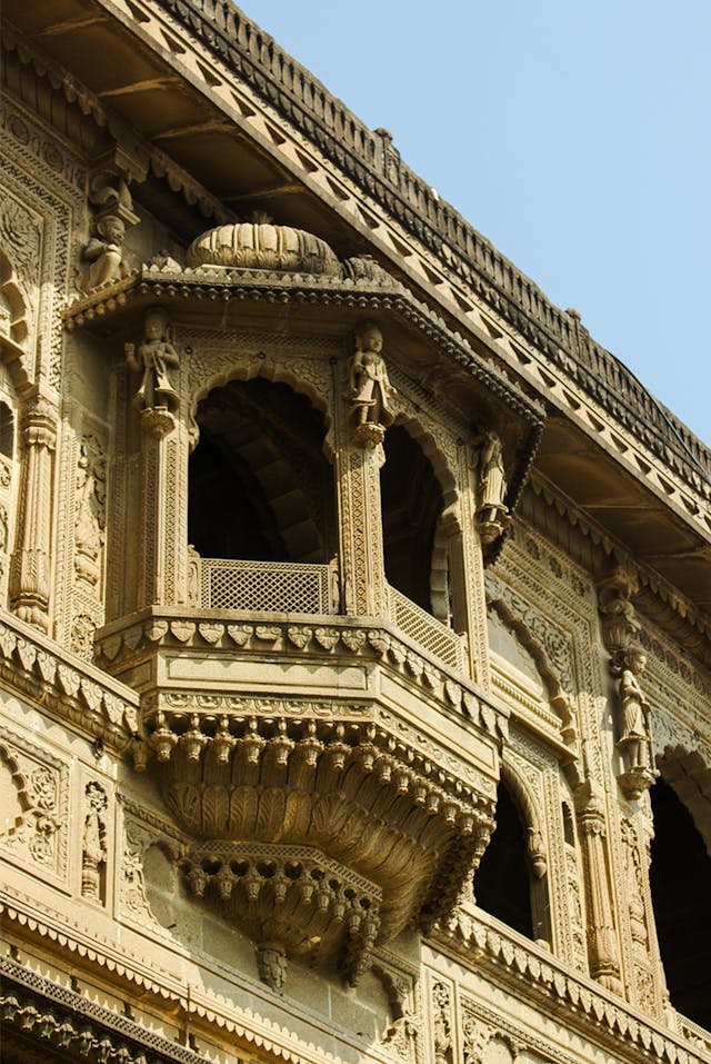 Traditional Indian architecture with jharokha