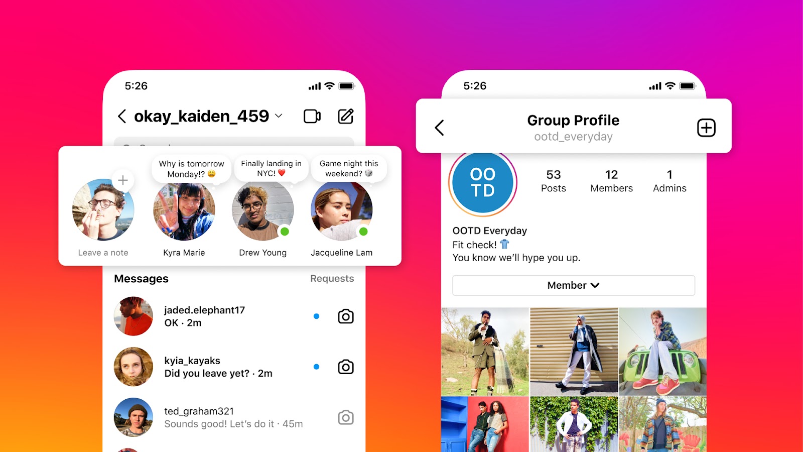 New Sharing Features on Instagram: Notes, Group Profiles and More | Meta