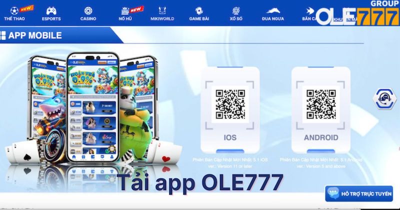 Tải app OLE777 và tận hưởng hàng loạt lợi ích hàng đầu