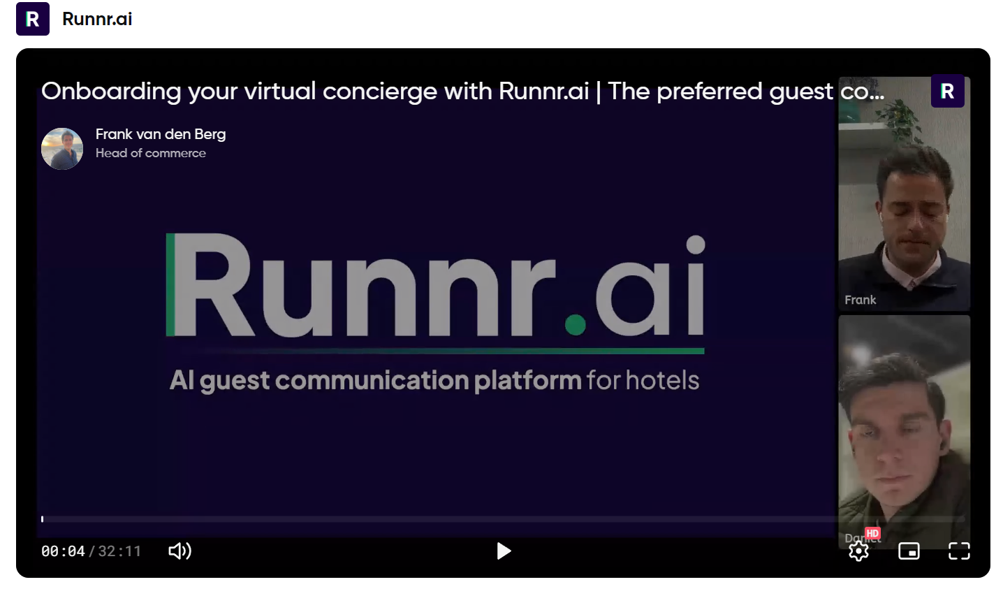 Webinar screenshot from Runnr.ai.