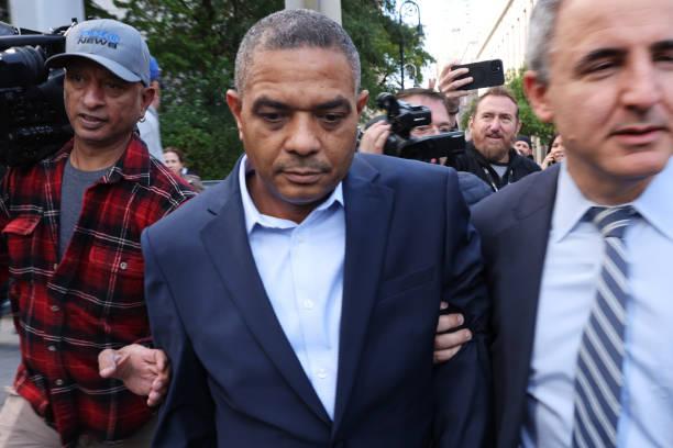 New Jersey businessman Jose Uribe leaves a Manhattan court after being indicted on bribery charges in conjunction with Senator Bob Menendez and his...