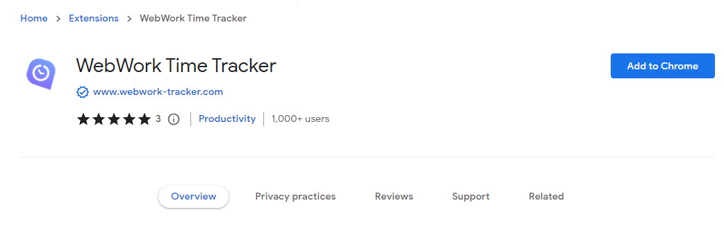 Add WebWork Chrome Extension Time Tracker