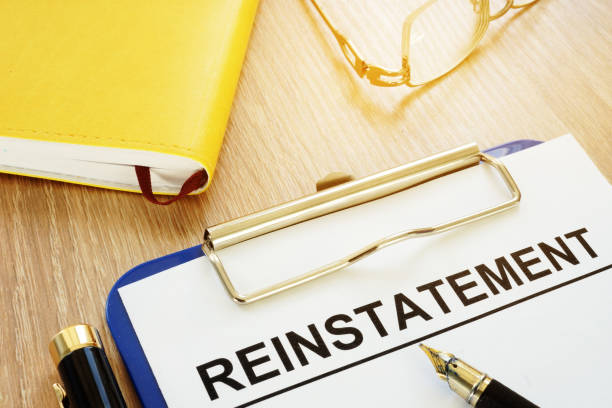 Reinstatement on a clipboard and a pen. Reinstatement on a clipboard and a pen. reinstatement stock pictures, royalty-free photos & images