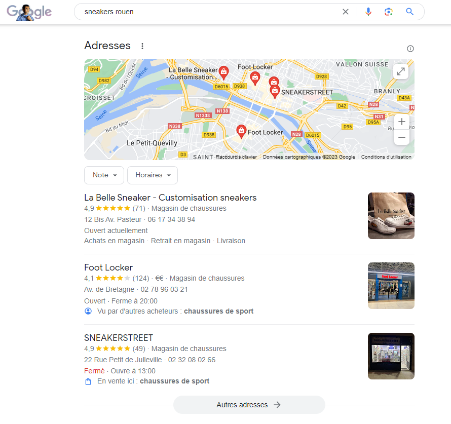google local pack fiche google my business