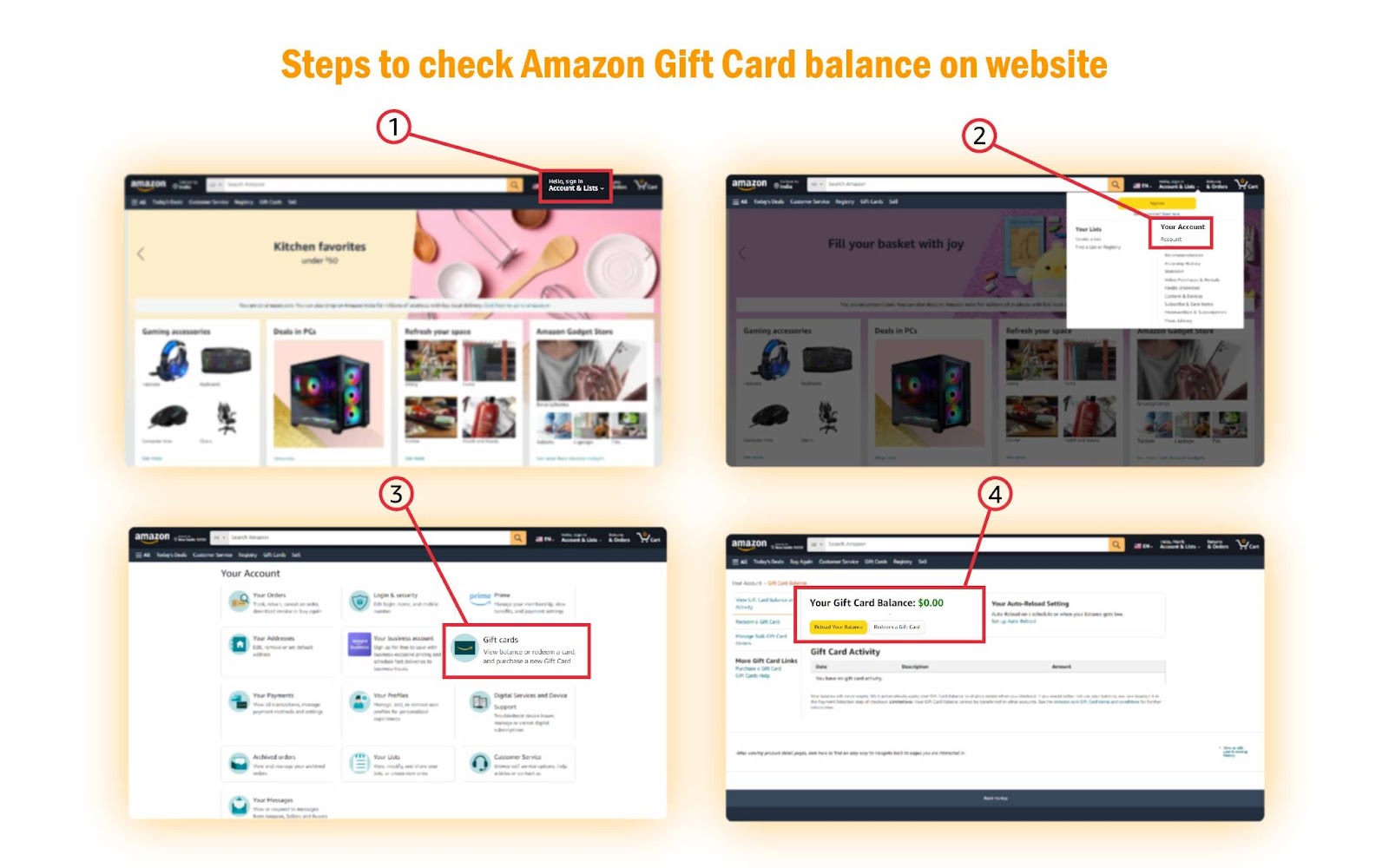 Steps To Check Amazon Gift Card Balance