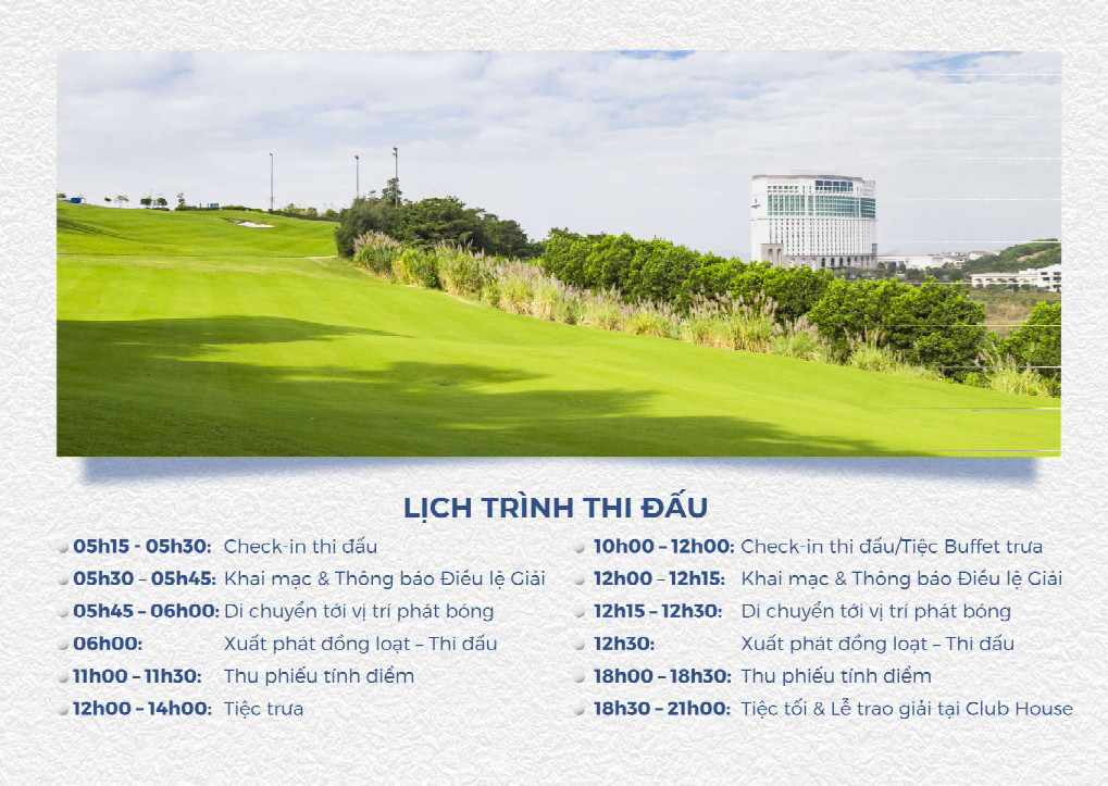 Lịch trình thi đấu Giải golf Ha Long Spring Golf Tournament 