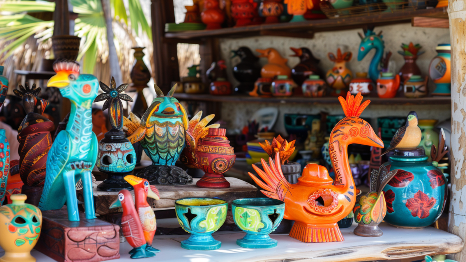 A variety of souvenirs at a local shop in Cancun