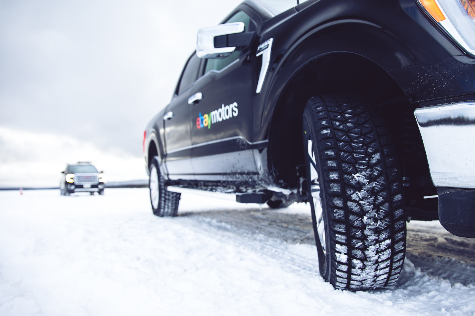 Snow tires on Ford truck