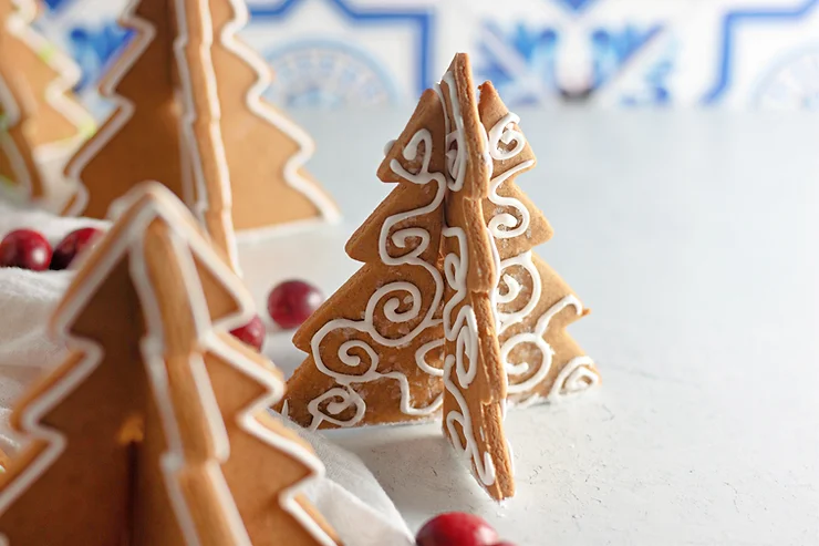 gingerbread cookies 3D christmas trees christmas cookie recipes
