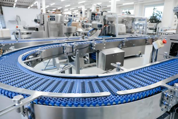 stock photos, royalty-free photos and images of empty modern conveyor belt of production line, part of industrial equipment in factory factory. automatic system line - belt conveyor systems