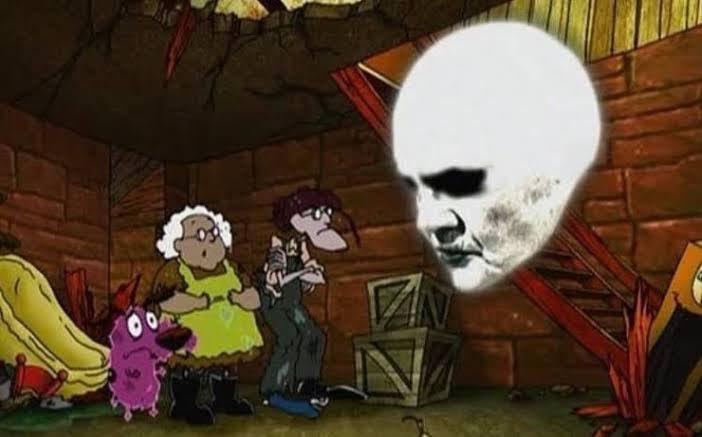 Steve。 on X: "So it's Midnght, I'm sharing my childhood's nightmare fuel.  you're welcome. The harvest moon spirit - courage the cowardly dog  https://t.co/5JIuce9FMr" / X