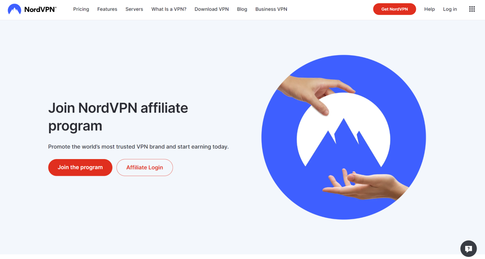 NordVPN affiliate program home page