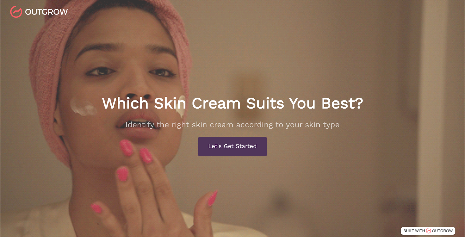 Outgrow's quiz "Which Skin Cream Suits You Best?
