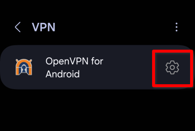 Tap the gear icon next to the other VPN app