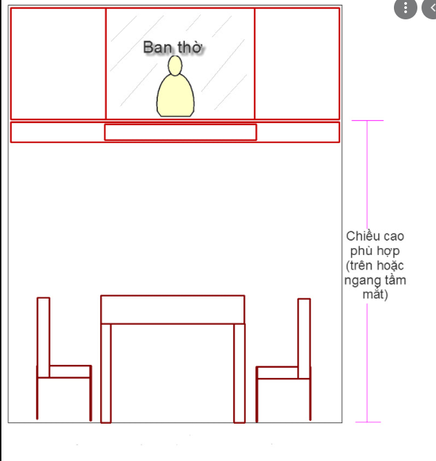  Chiều cao bàn thờ treo phù hợp với căn hộ chung cư
