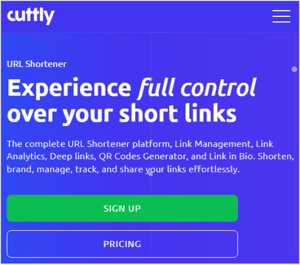 Cutt.ly- user friendly link tracking and link shortening tool