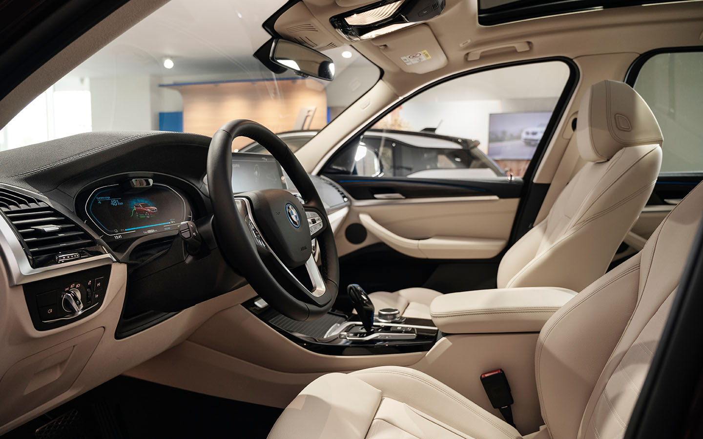 with bmw shy tech, hidden speakers are placed throughout the interior
