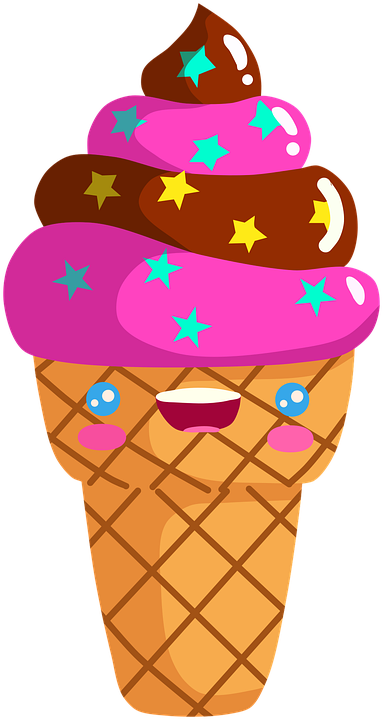 Yummy Ice Cream With Cute Face 