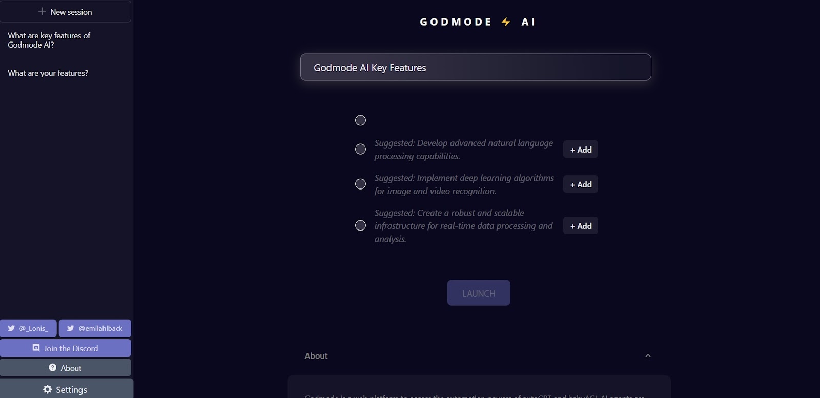 Godmode AI key features and prompts