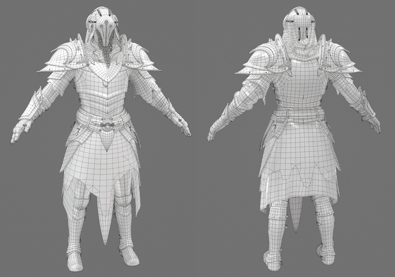 The low-poly version of the character
