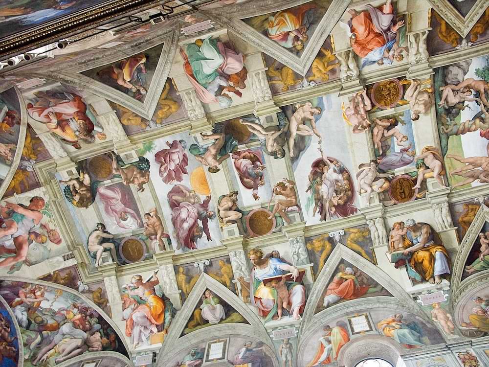 The ceiling of the Sistine Chapel painted by Michelangelo, 1508-1512