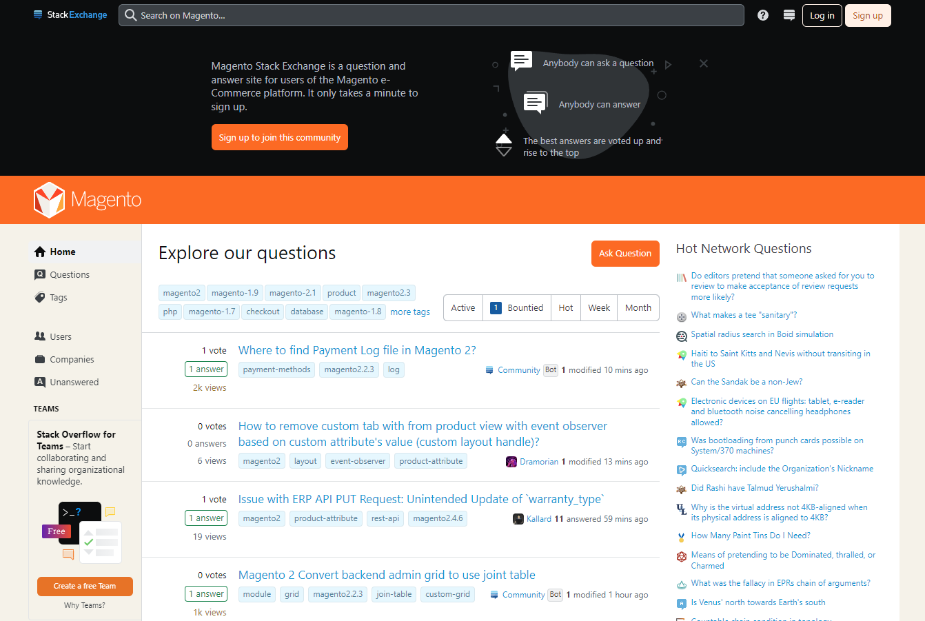 Magento Stackexchange