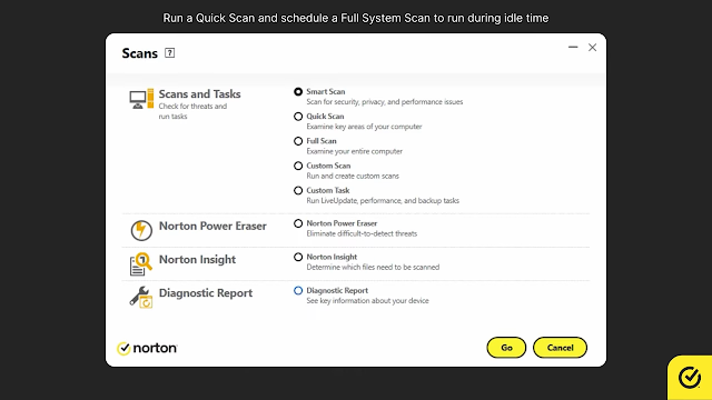 How to Run a Scan on Norton Protection for Viruses, Spyware, and Security Threats screenshot