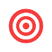 A red and white target Description automatically generated