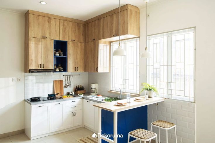 Desain dapur minimalis modern dengan lampu