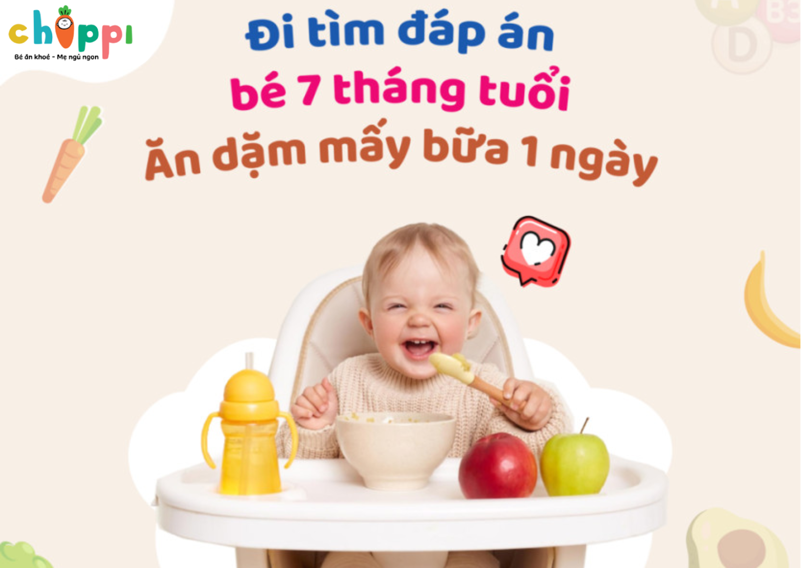 Bé 7 tháng ăn dặm mấy bữa 1 ngày?