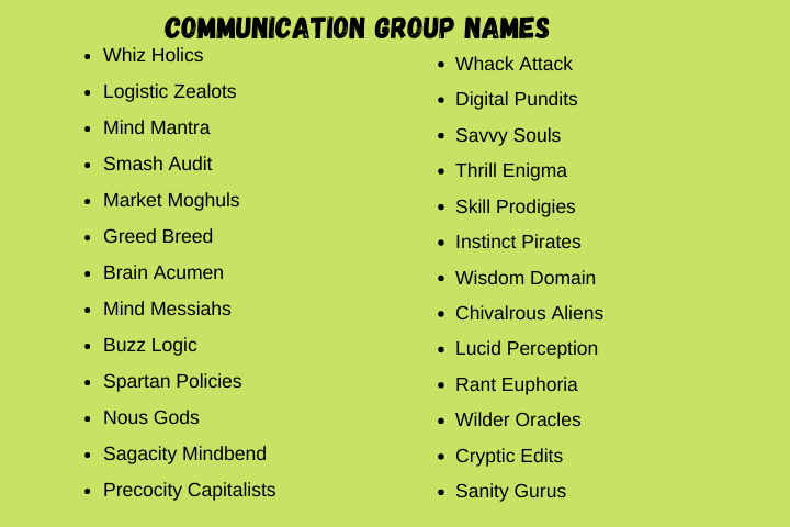 Communication Group Names
